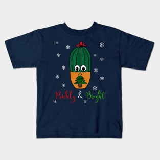 Prickly And Bright - Cactus In Christmas Tree Pot Kids T-Shirt